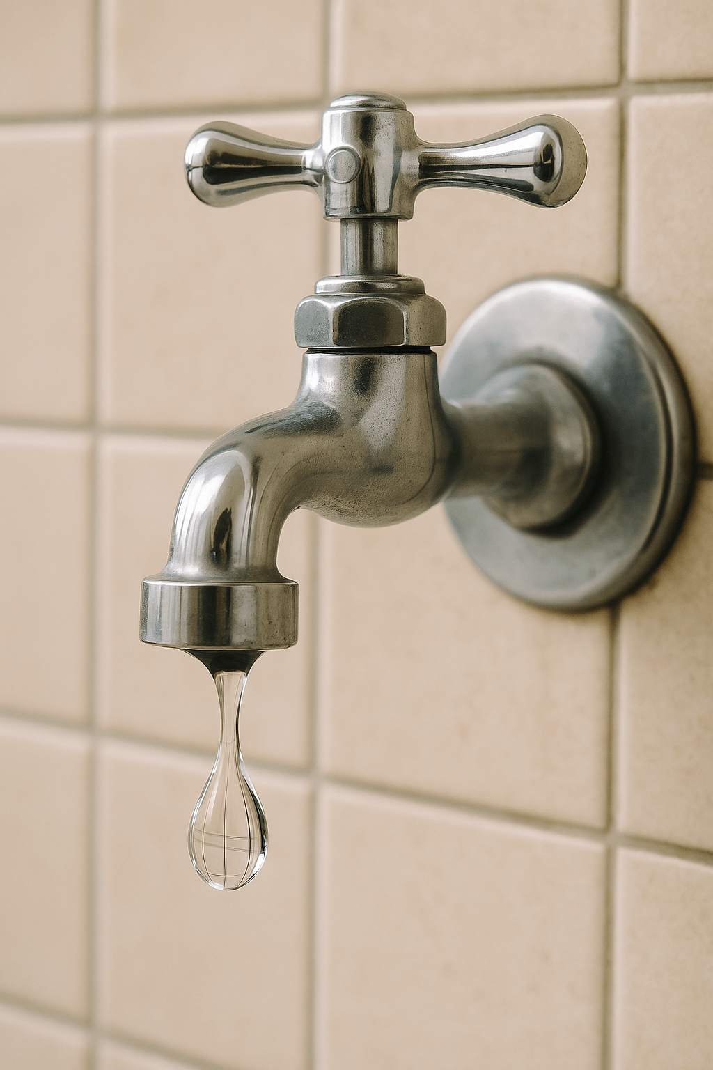 Ein Handwerker bereitet sich mit Dichtung und Schraubenschlüssel darauf vor, einen tropfenden Wasserhahn zu reparieren. #ai